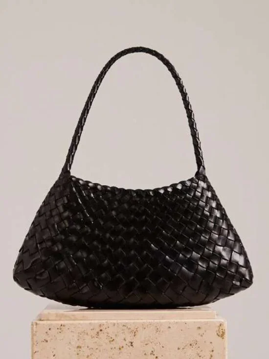 Dragon Diffusion rosanna woven leather shoulder bag in black - Picture 1 of 10